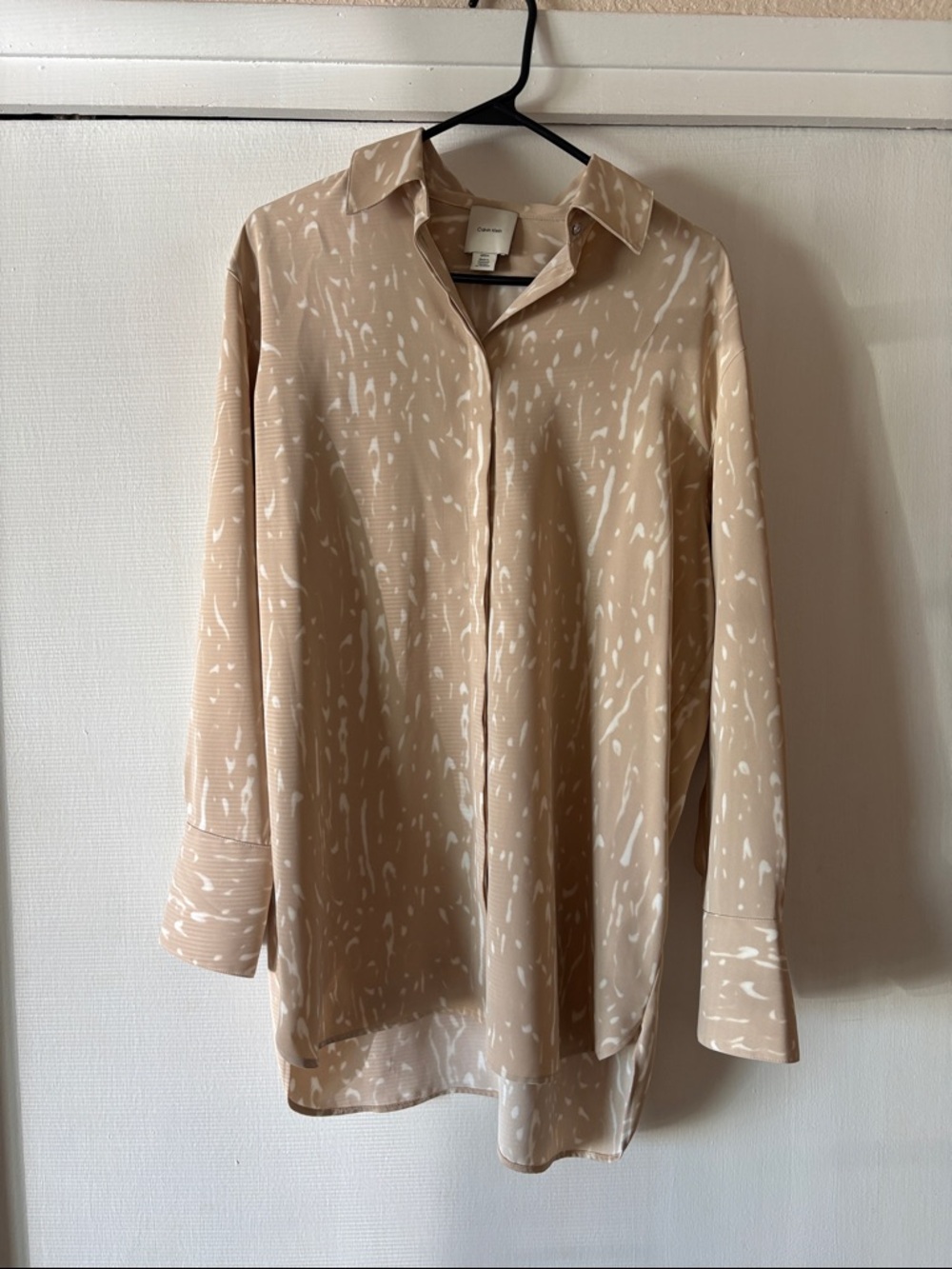 Calvin Klein Light Beige Speckled Button-Up Shirt